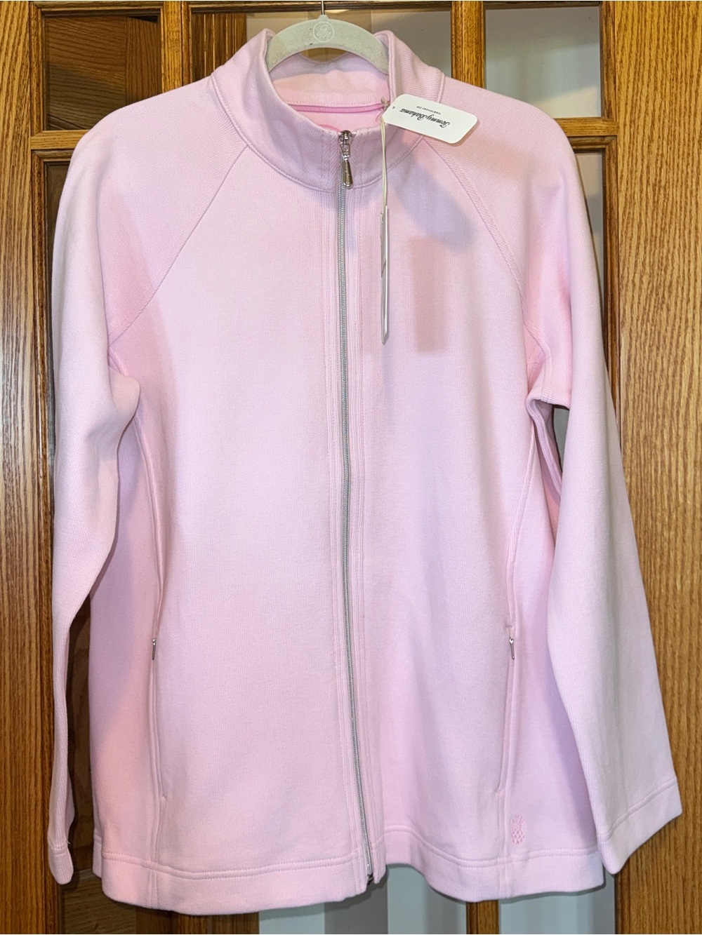 NWT $128 Tommy Bahama Aruba top full zip up sweatshirt Size XL pink - Picture 2 of 5